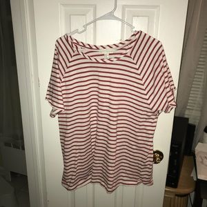 Red pinstripe top